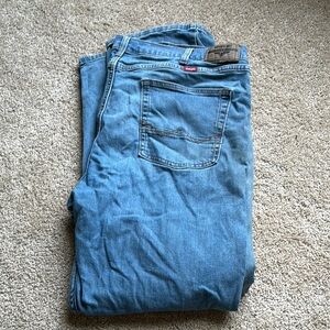 Wrangler Blue Relaxed Jeans with Natural Fading